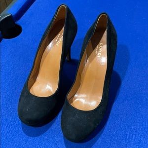 Gucci black platform heels